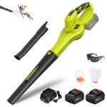 Souffleur de feuilles - dewinner - sans fil - 2 batteries 4ah + chargeur - 6 vitesses r�glables - 350 ...