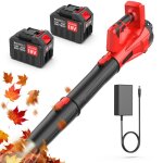 Souffleur de feuilles electrique sans fil puissant avec 2 batteries 4. 5ah 6vitesses 180mph pour nettoyer ...