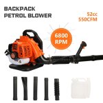 Souffleur de feuilles thermique flasidu 52cc 550cfm 1. 25 kw / 6800 tr / min 1. 2l 2 temps style sac ...
