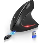 Souris ergonomique sans fil rechargeablesouris verticale bluetooth 3 modes (bt5. 0 / 3. 0 + 2. 4g) 4800 ...