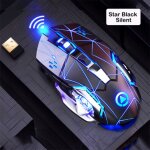 Souris de jeu sans fil - rncyn - 1200 dpi - silencieuse - star black - distance efficace 10m - 132x77x41 ...