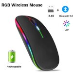 Souris sans fil rechargeable - amoune - gaming 7 couleurs - dpi rglables - clic silencieux - conomie ...