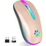 Souris sans fil rechargeable - kal - bluetooth r�tro�clair�e 7 couleursmini r�cepteur 24ghzgamerpour ...
