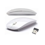 Souris sans fil ultra fine design wireless mouse style apple mac pc portable blanchem37425