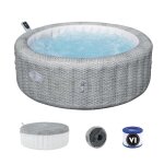 Spa gonflable bestway - lay - z - spa bali - 140 airjets - 196 x 71 cm - 4  6 places - rond (couverture ...