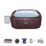 Spa gonflable bestway - lay - z - spa maldives - hydrojets - 201x201x80 cm - 5 � 7 places - carr� (couverture ...