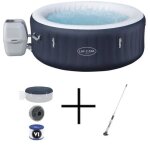 Spa gonflable bestway - lay - z - spa miami - 120 airjets - 180 x 66 cm - 2 � 4 places - rond + balai ...