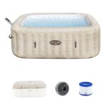 Spa gonflable bestway - lay - z - spa rome - 180 airjets - 201 x 201 x 71 cm - 5 � 7 places - carr� (couvertur ...
