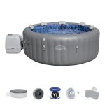 Spa gonflable bestway - lay - z - spa santorini - 5 � 7 places - rond (livr� avec 5 appuie - t�te rembourr�s ...