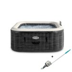 Spa gonflable intex - ardoise - 196 x 196 x 71 cm - 6 places - carr� - 28452np + nettoyeur � batterie ...