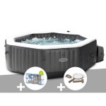 Kit spa gonflable intex purespa carbone octogonal bulles et jets 4 places + 12 filtres + kit dentretien ... Kit spa gonflable intex purespa carbone octogonal bulles et jets 4 places + 12 filtres + kit dentretien ...