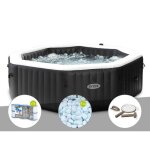 Kit spa gonflable intex purespa carbone octogonal bulles et jets 6 places + 12 filtres + 5 kg de sel ... Kit spa gonflable intex purespa carbone octogonal bulles et jets 6 places + 12 filtres + 5 kg de sel ...