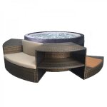 Spa semi - rigide netspa vita 4 places Ø 156 cm x h 70 cm avec mobilier Spa semi - rigide netspa vita 4 places Ø 156 cm x h 70 cm avec mobilier