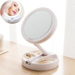 Spaire miroir maquillage 10x double face led miroir grossissant pliable pour cosm�tique et soin de peau ...