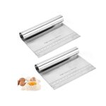 Spatule de ptisserie - inox - 2 pices - grattoir pte - multifonction - rsistant  la rouille