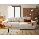 Spice - canap dangle rversible 4 places convertible avec coffre en tissu mouchet - beige