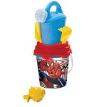 Seau de plage - mondo - spiderman - 17 cm - garni avec accessoires - gar�on 3 ans et plus