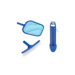 Spido - kit essentiel entretien piscine - �puisette de surface brosse paroi 26 cm thermom�tre