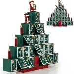 Spielwerk calendrier de lavent en bois rutilisable sapin de nol 24 tiroirs  remplir individuel dco ...