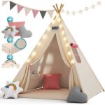Spielwerk® tipi enfant rose avec tapis tente de jeu enfants guirlande lumineuse tapis de jeu 3 coussins ... Spielwerk® tipi enfant rose avec tapis tente de jeu enfants guirlande lumineuse tapis de jeu 3 coussins ...