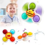 Spinner bebe ventouse 3pcs spinners toupie hand jouet chaise haute jeux suction cup toys fidget jouets ...