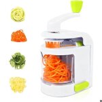 Spiraliseur de l�gumes 4 en 1 coupe - l�gumes spirale avec bac de r�cup�ration sans bpa spaghetti courgette ...