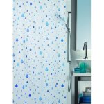 Rideau de douche - spirella - waterdrop - peva - 180x200cm - bleu / blanc - design contemporain Rideau de douche - spirella - waterdrop - peva - 180x200cm - bleu / blanc - design contemporain