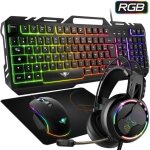 Spirit of gamer ? pro - mkh5 pack gaming 4 en 1 ? clavier rgb anti - ghosting / souris 7 boutons rgb ...