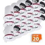 Spot bbc orientable - lampesecoenergie - lot de 20 - etanche � lair et thermique - led 7w - blanc