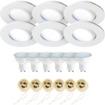 Spots encastrables - edo solutions - edo777860 - 5w6500k - 801038 - 6pak - lot 6x55w gu10 - orientables ...