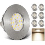 Spot encastrable led - estampille - 6w - 4000k blanc neutre - ip44 - lot de 6 - nickel mat - diam�tre ...