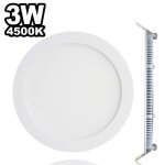 Spot encastrable led - europalamp - rond extra - plat 3w - blanc neutre 4500k - conomie dnergie 80% ...