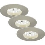 Spot encastrable led pour salle de bain led int�gr�e briloner 7204 - 032 blanc chaud 15 w nickel (mat) ...