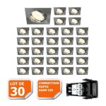 Spot encastrable orientable led carr� alu bross� gu10 230v - lampesecoenergie - lot de 30