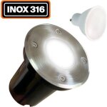 Spot encastrable - europalamp - inox 316 - ip65 - ampoule gu10 5w - blanc froid 6000k