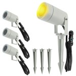 Spots ext�rieurs design avec piquet x4 - pour ampoule led gu10 - �tanche ip65 - orientables - fixations ...