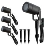 Spots ext�rieurs design avec piquet x4 - pour ampoule led gu10 - �tanche ip65 - orientables - fixations ...