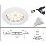 Spot led encastrable complet rond fixe - lampesecoenergie - blanc chaud - 5w - gu10 - 400 lm - classe ...
