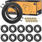 Spots led encastrables - estampille - lot de 10 - pivotant � 30� - diam�tre du trou 68 mm - noir bross� ...