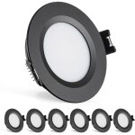 Spot led encastrable - estampille - 12v - noir - 3w - dimmable - 3000k blanc chaud - 240 lm - 12mm extra ...