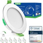 Spot led encastrable salle de bain - estampille - lot de 6 - dimmable - ip44 - blanc chaud 2700k - blanc ...