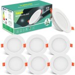 Spot led encastr� extra plat - estampille - 6w - 600 lm - blanc froid - angle 120� - 6000k - lot de 6 ...