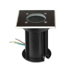Spot led extrieur encastrable carr ip65 pour ampoule gu10 - noir - silumen