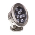 Spot led fixation au sol rgb 12v 9w - techbrey - gris - acier inoxydable - led rgb - ext�rieur