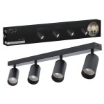 Spot de plafond - edo - malga 4 black - 2 lampes led - 350 lm - multilumi�res