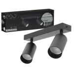 Spot de plafond - malga - black - 2 lampes - gu10 - aluminium noir