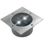 Spot solaire carré encastrable - ranex - 2x0, 06w - acier inoxydable brossé - ip67 Spot solaire carré encastrable - ranex - 2x0, 06w - acier inoxydable brossé - ip67