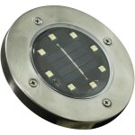 Spot solaire encastrable ezsolar - pack de 2 - 8 leds 12 lumens - acier inoxydable - blanc froid
