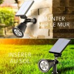 Spot solaire extérieur 6 leds sur piquet avec détecteur de mouvement etanche ip65 réglable avec panneau ... Spot solaire extérieur 6 leds sur piquet avec détecteur de mouvement etanche ip65 réglable avec panneau ...