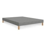 Spring - sommier tapissier 160x200 tissu gris pitement en bois